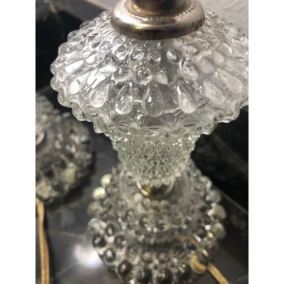Vintage glass bubble style lamps 10"  (2) - Picture 4 of 6